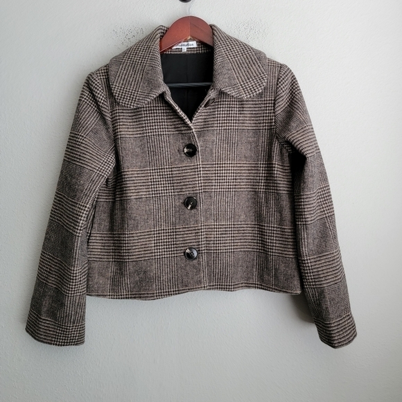 Reformation Dillon Jacket in Brown Plaid size XS - Picture 6 of 10